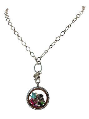 Origami Owl Charm Living Locket Necklace Cat Teapot Lipstick Tree Ring Home